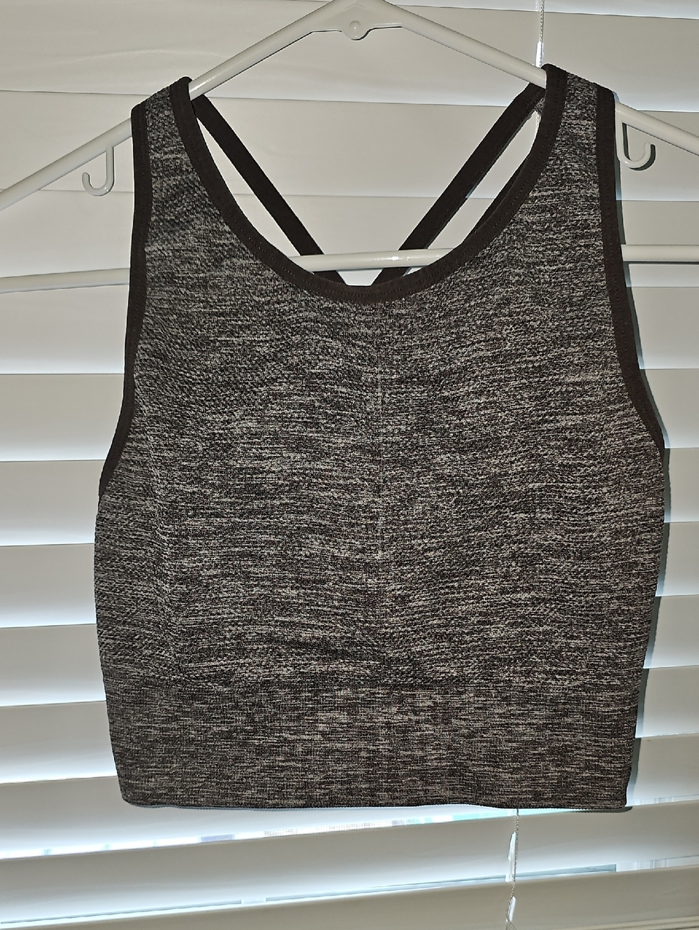 New Balance Heathered Gray Racerback Crop Tank